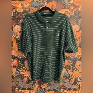 Ralph Lauren Dark Green Striped Polo Shirt